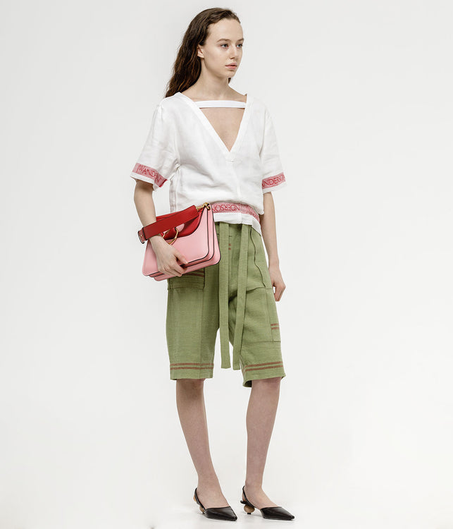 Green Patchwork Tea Towel Shorts