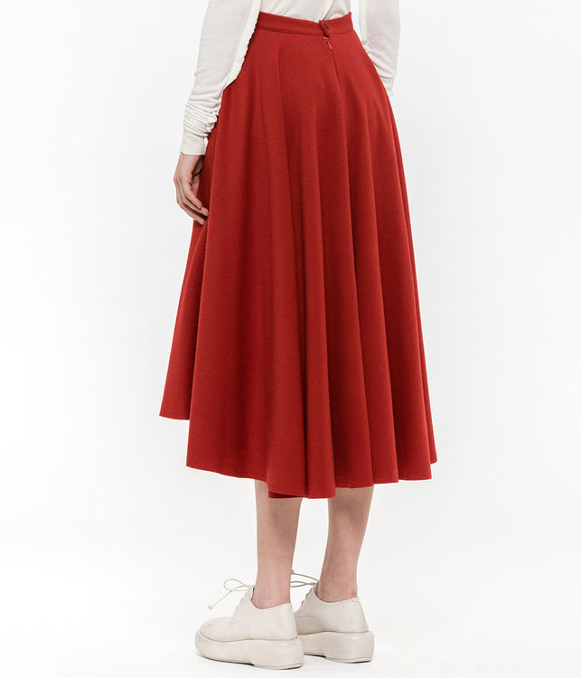 Red Flared Skirt