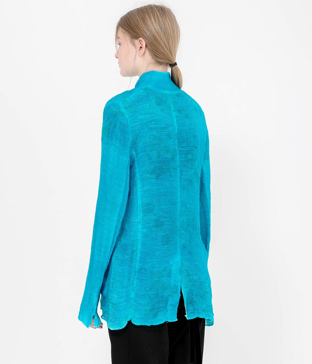 Blue Linen Net Blazer