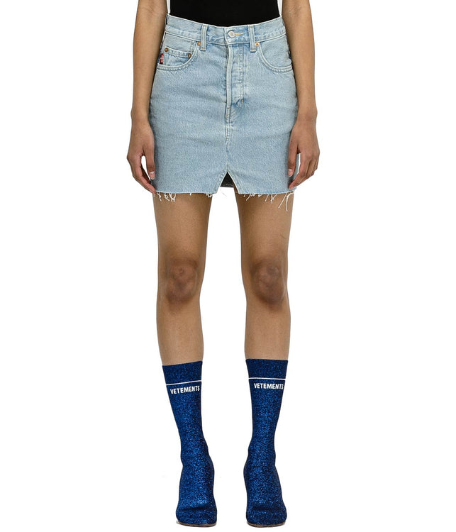 Blue Mini Denim Skirt