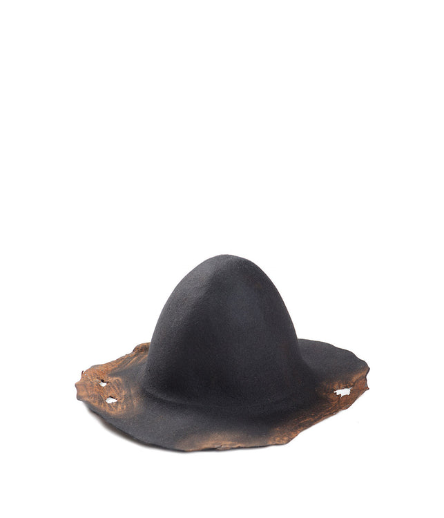 Black Burned Hat