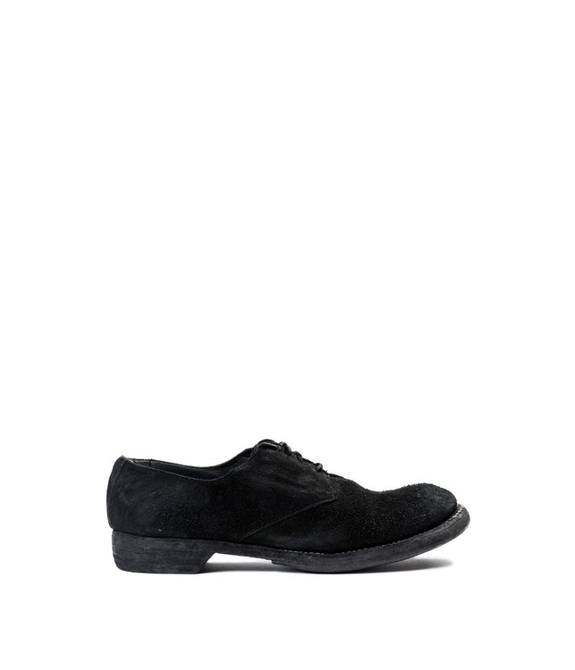Black Reverse Calf Military Derby Shoes