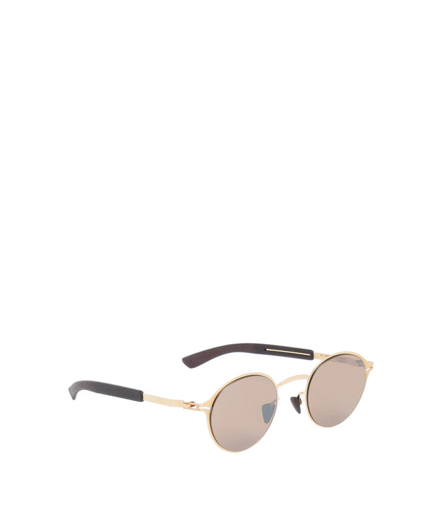Gold/Ebony Sycamore Round Sunglasses