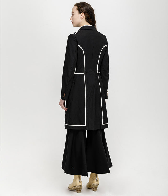 Black Taped Knee High Coat