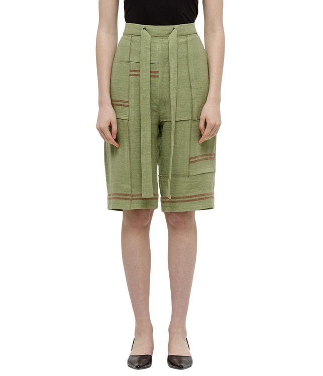 Green Patchwork Tea Towel Shorts