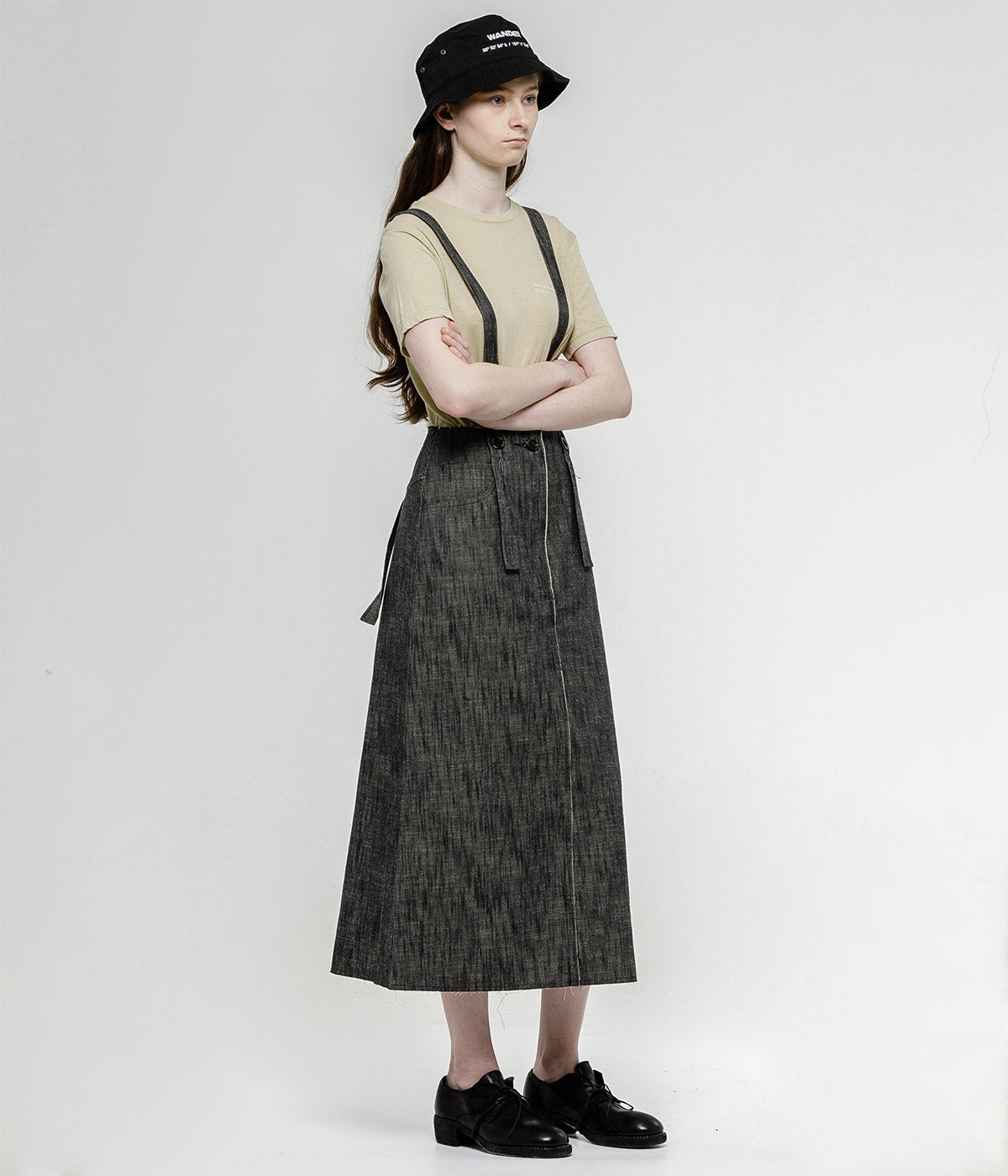 Black Denim Suspender Skirt – KOKKO