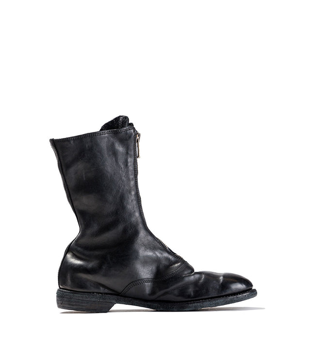 Black Wingtip Horse Leather Boots