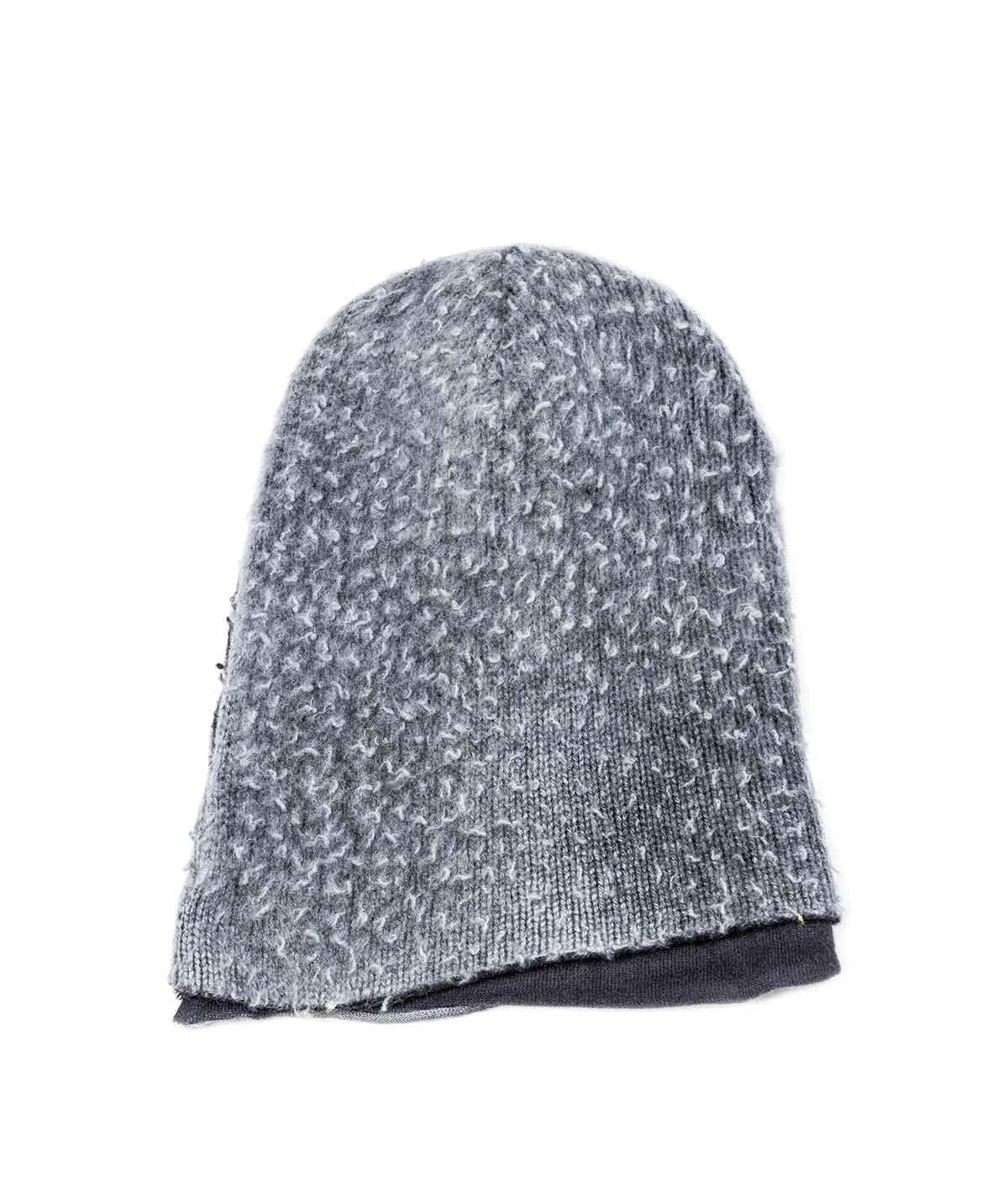Double-Layered Textured Grey Toque