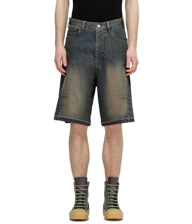 Blue Wide Denim Shorts