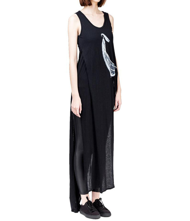 Elongated Dual Layer Cotton Jersey Tank Top