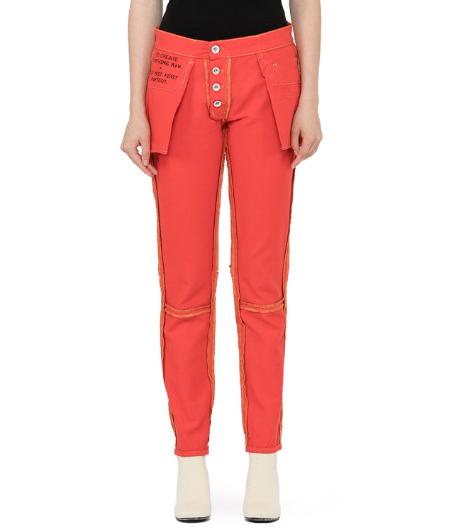 Red Reverse Skinny Jeans