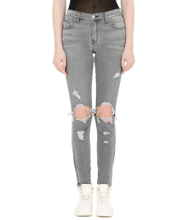 Grey Distressed Thrasher Jeans