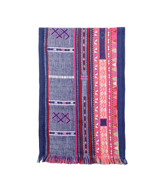 Navy Embroidered Indian Scarf