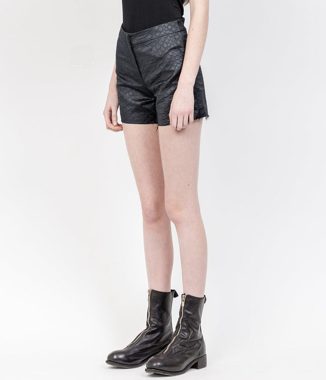 Black Faux Leather Shorts