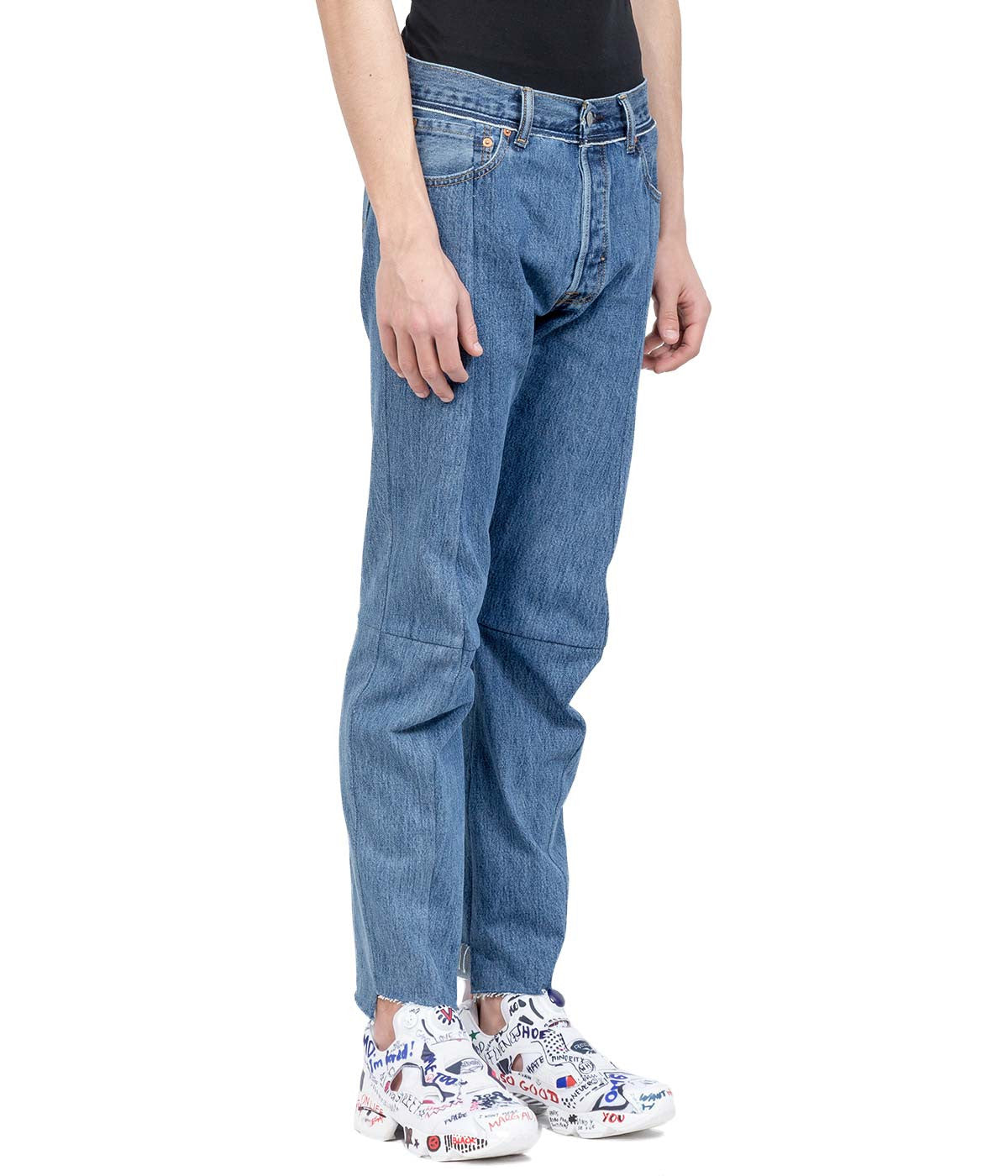 Blue Asymmetrical Denim Jeans
