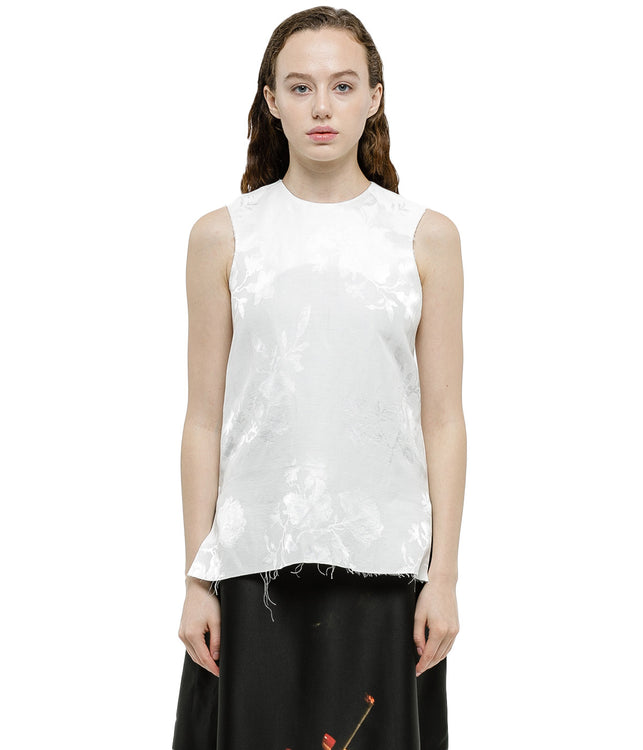 Off White Sleeveless Top