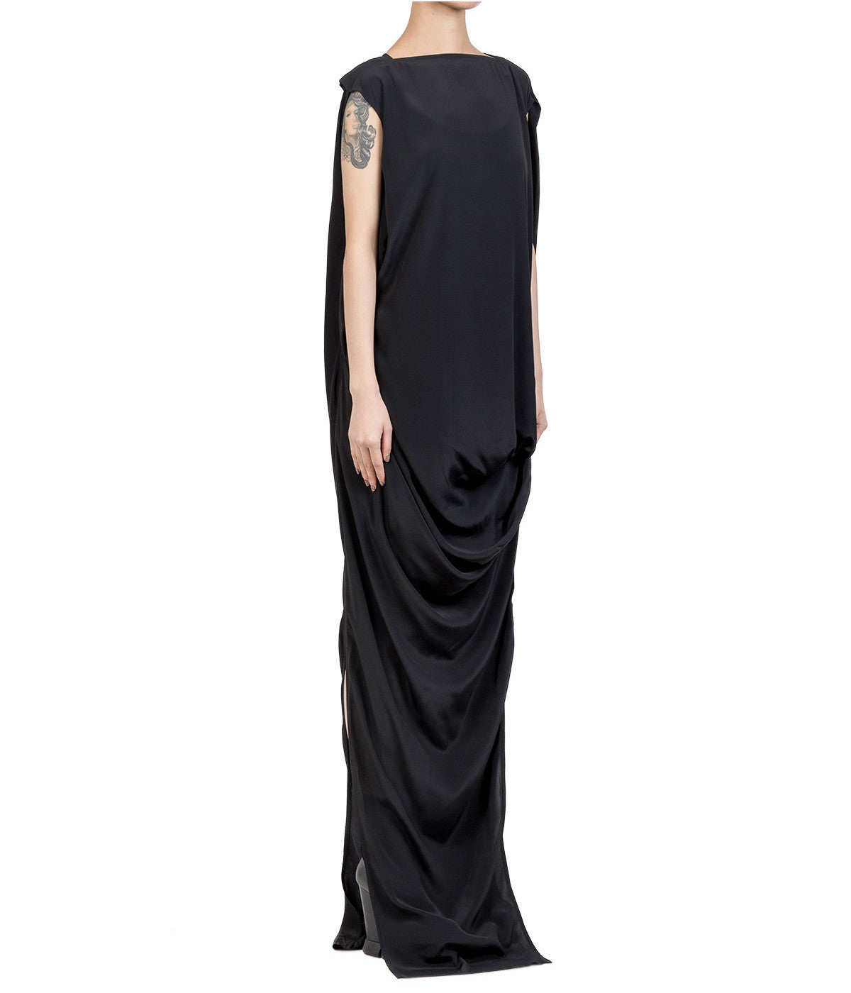Black Nouveau Drape Dress