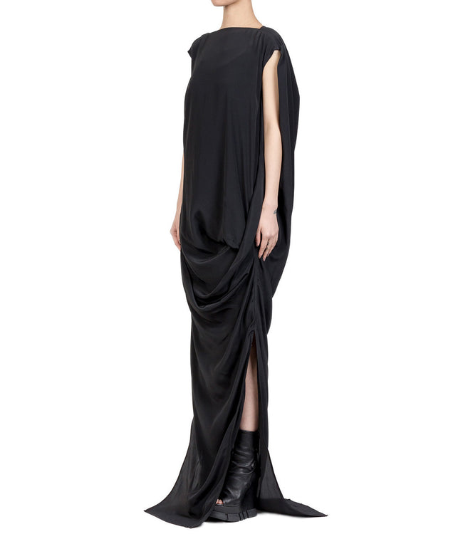 Black Nouveau Drape Dress