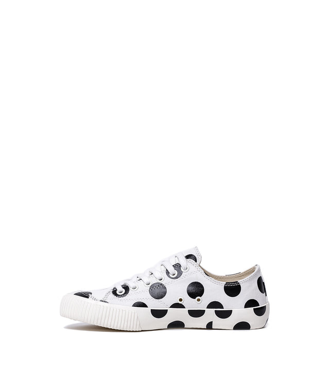 White Canvas Polka Dot Sneakers