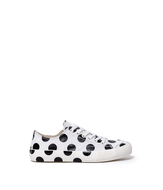 White Canvas Polka Dot Sneakers