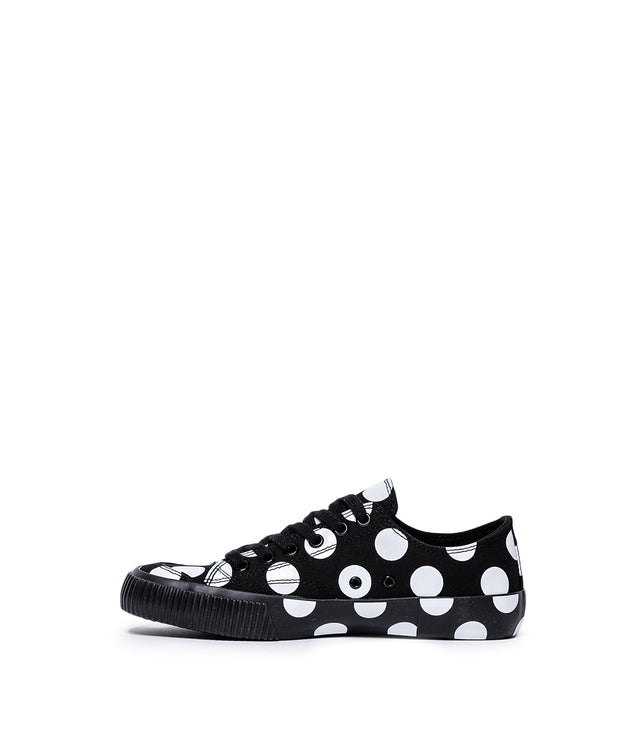 Black Canvas Polka Dot Sneakers