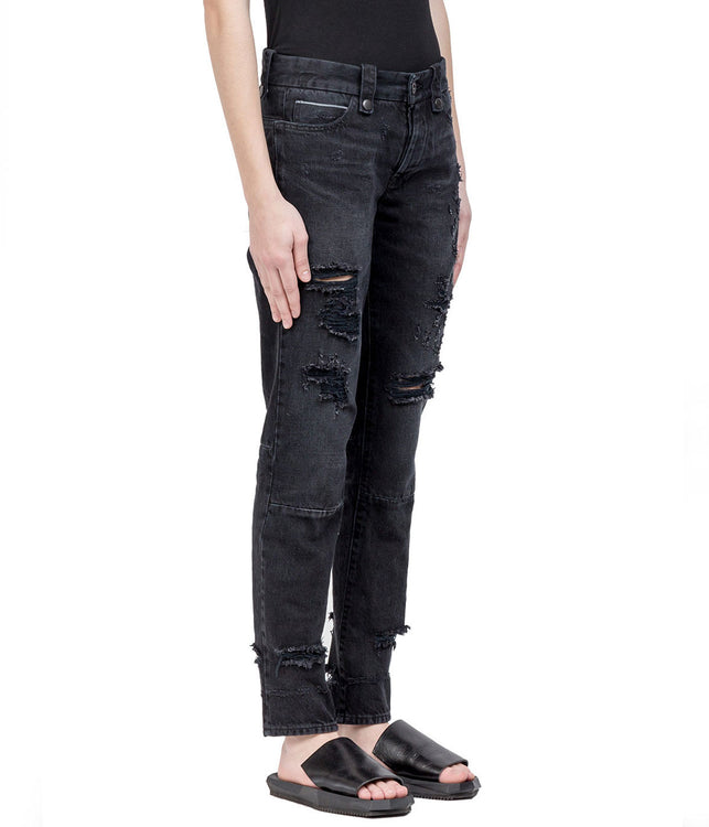 Black Distressed Skinny Denim Jean