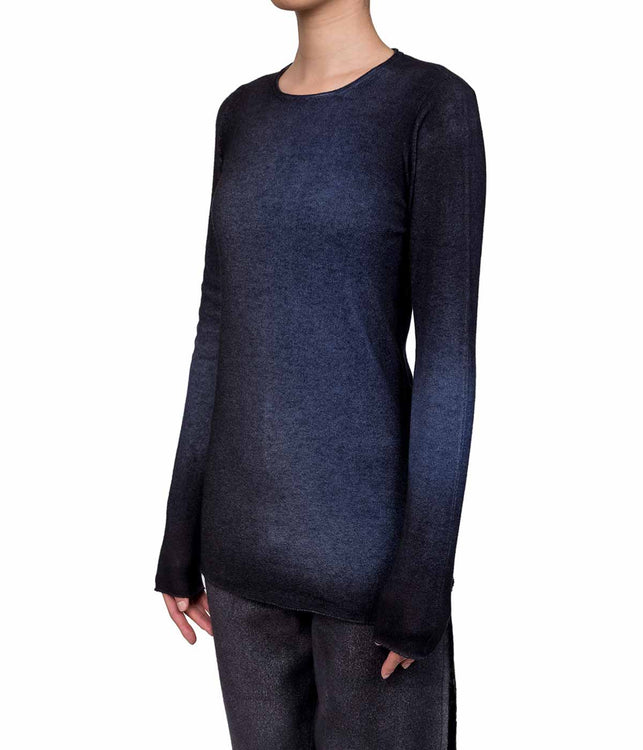Mixed Indigo Cashmere Lightweight Sweater