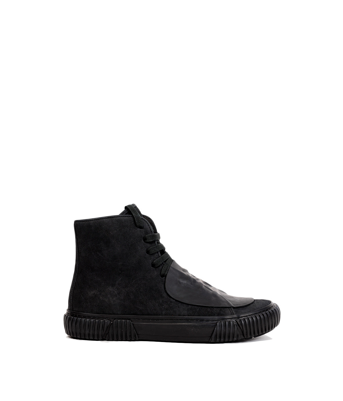 Black High-Top Patch Sneakers