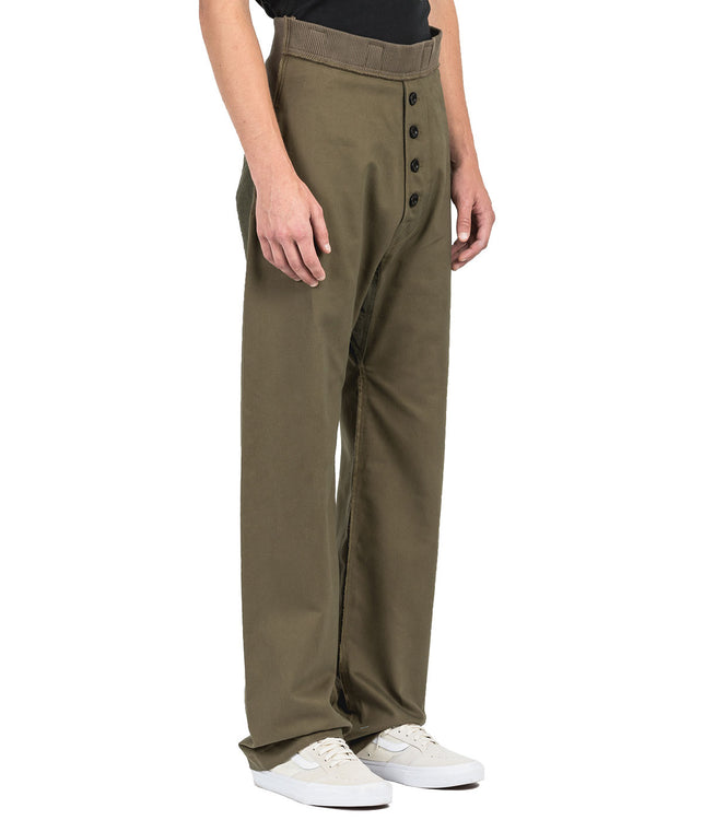 Khaki Green Buttoned Pants