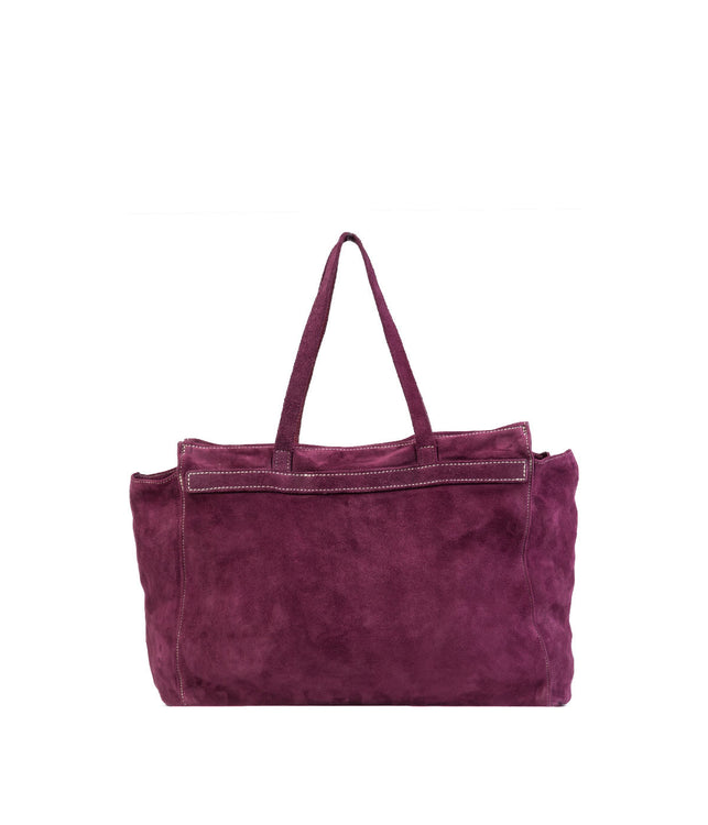 Purple Reverse Leather Shoulder Bag
