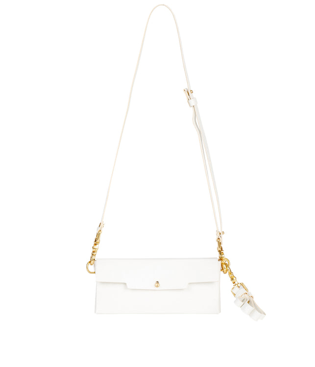 White Ostrich Envelope Bag