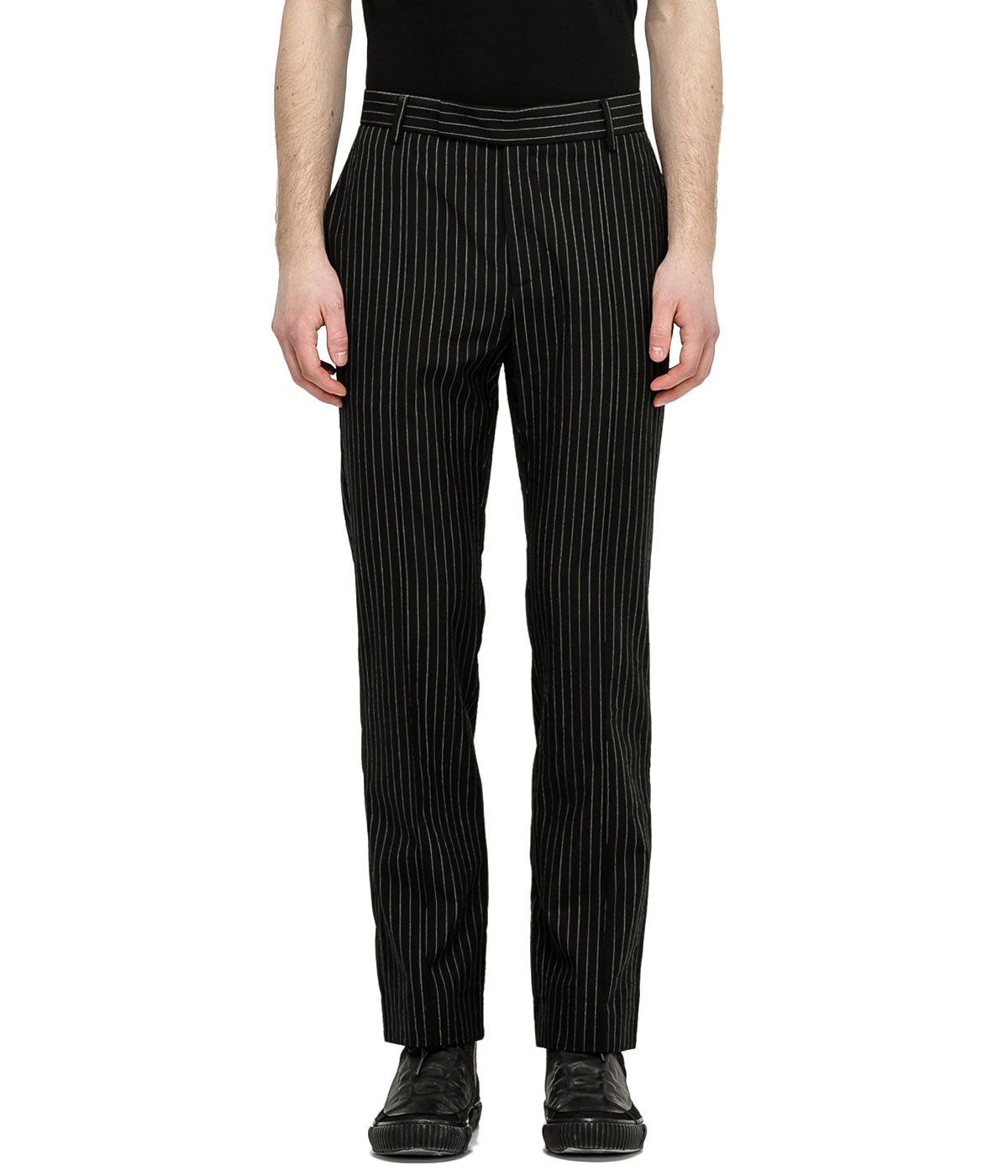 Black Striped Slim Trouser