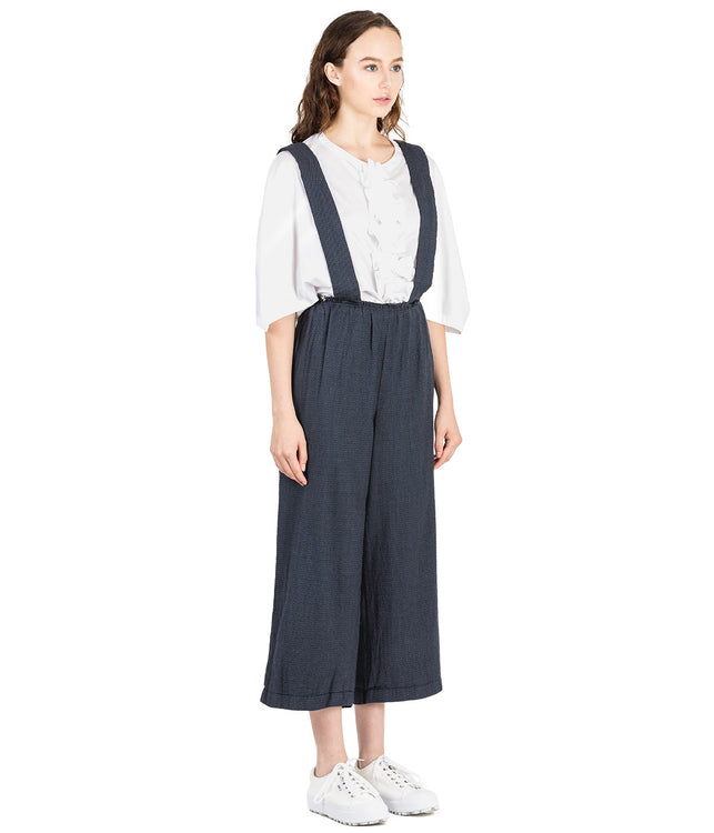 Navy Pinafore Suspender Pants