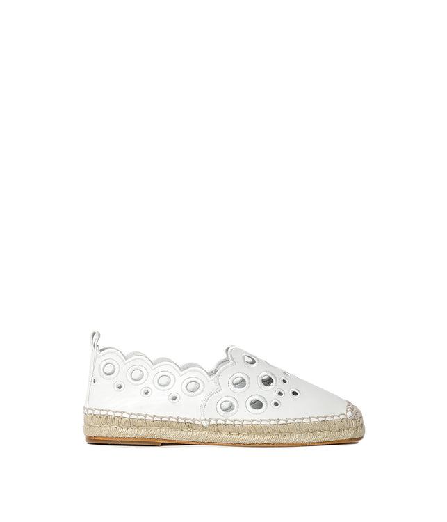 White Espadrille Broderie