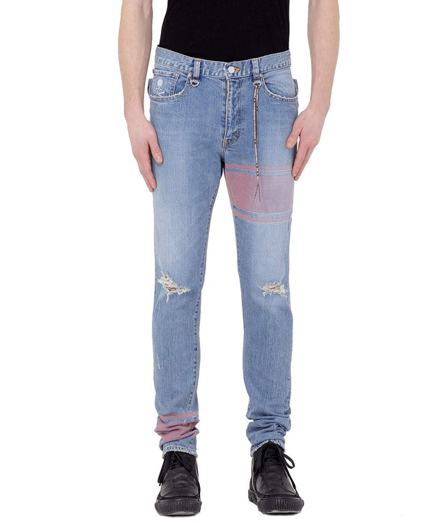 Light Blue Distressed Denim Jeans
