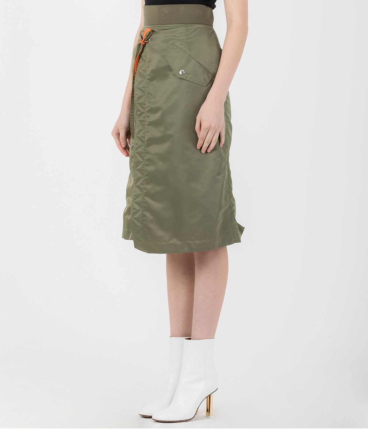 Khaki Green Nylon Wrap Skirt – KOKKO
