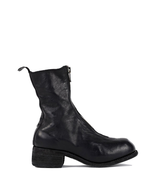 Black Horse Frontal Zip Boots