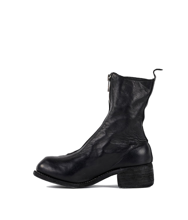 Black Horse Frontal Zip Boots