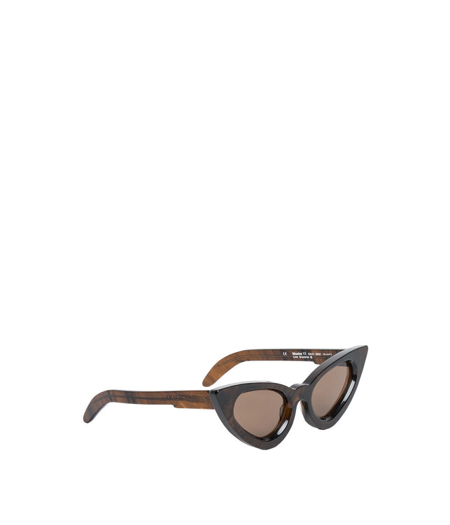 Y3 Brown Shiny Sunglasses